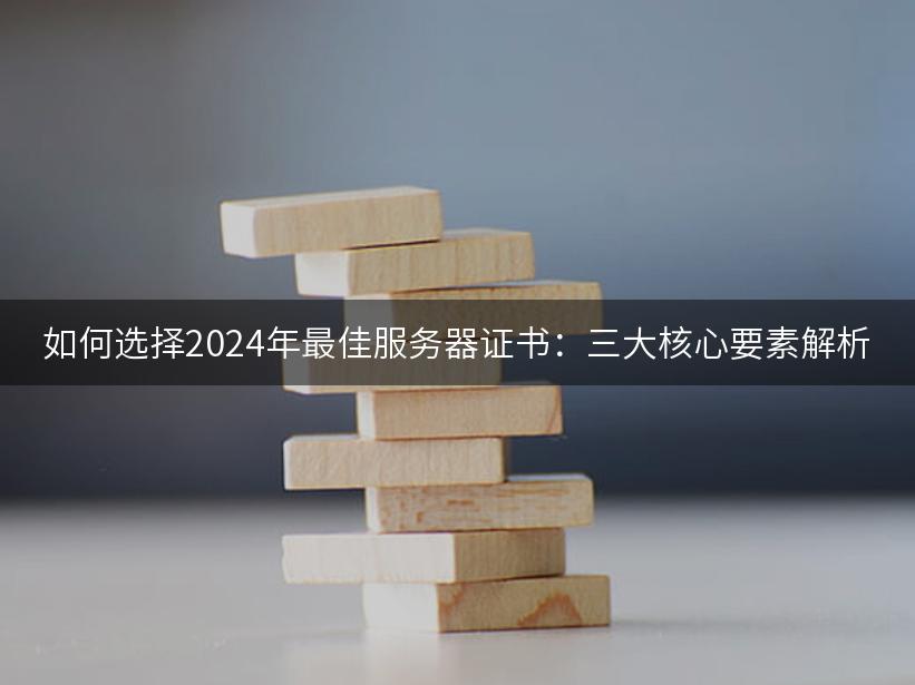 如何选择2024年最佳服务器证书：三大核心要素解析